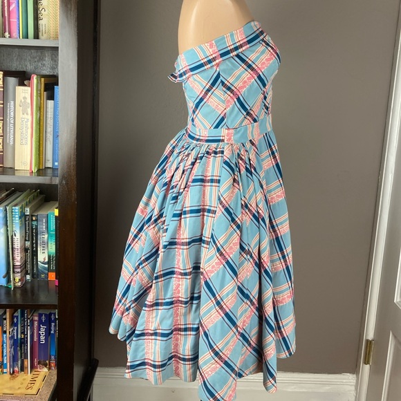 Only Hearts NYC / BGN NWT Strapless Plaid Dress with Attached Petticoat - Size 4 - Picture 6 of 15